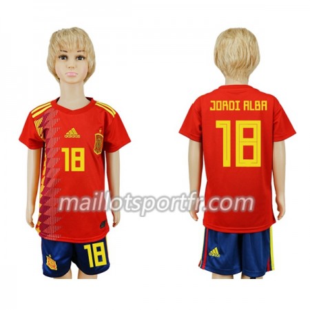 Maillot de Foot Espagne Jordi Alba 18 Enfant Domicile Coupe du monde 2018 Maillot de Foot Espagne Jordi Alba 18 Enfant Domicile Coupe du monde 2018